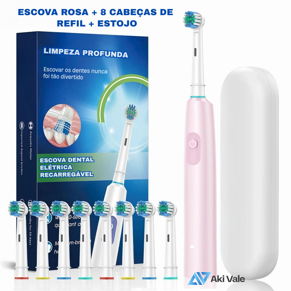 Escova dental Elétrica Rotatória - Aki Vale (8 Refis)
