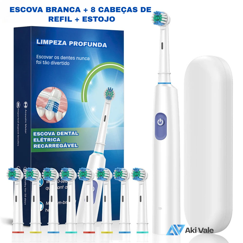 Escova dental Elétrica Rotatória - Aki Vale (8 Refis)