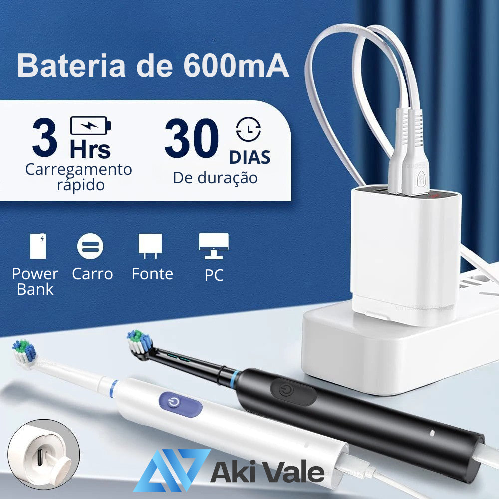 Escova dental Elétrica Rotatória - Aki Vale (8 Refis)
