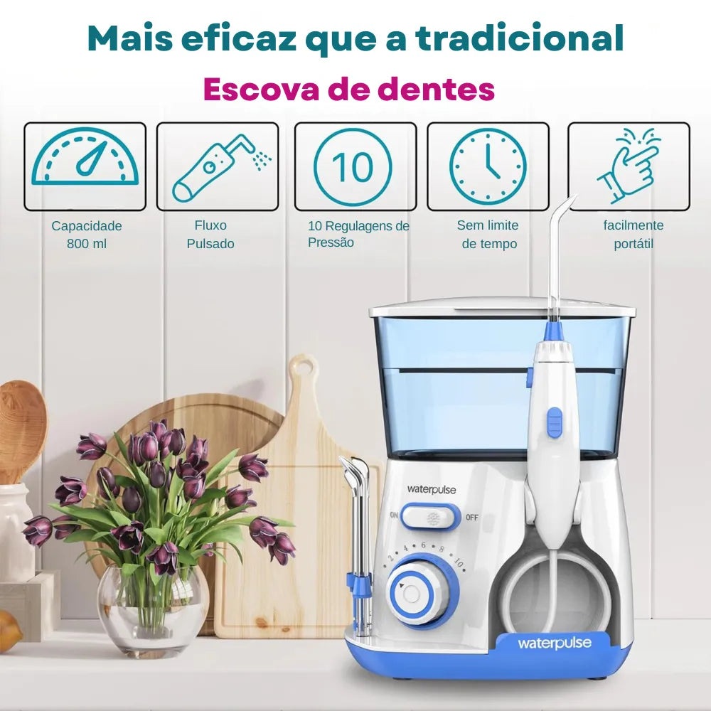 Irrigador Oral Elétrico Waterpulse 800ml - Akivale