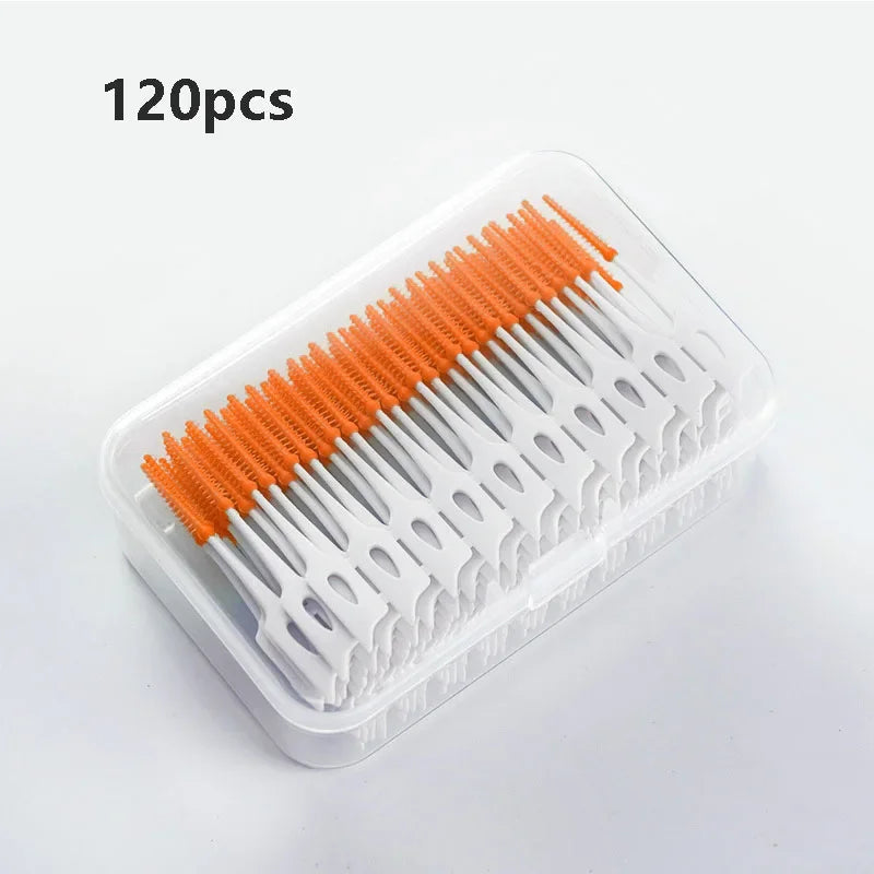 40/120pcs escova interdental de silicone macio escova interdental adaptativa escova de espaço aparelho ortodôntico escova odontologia dental