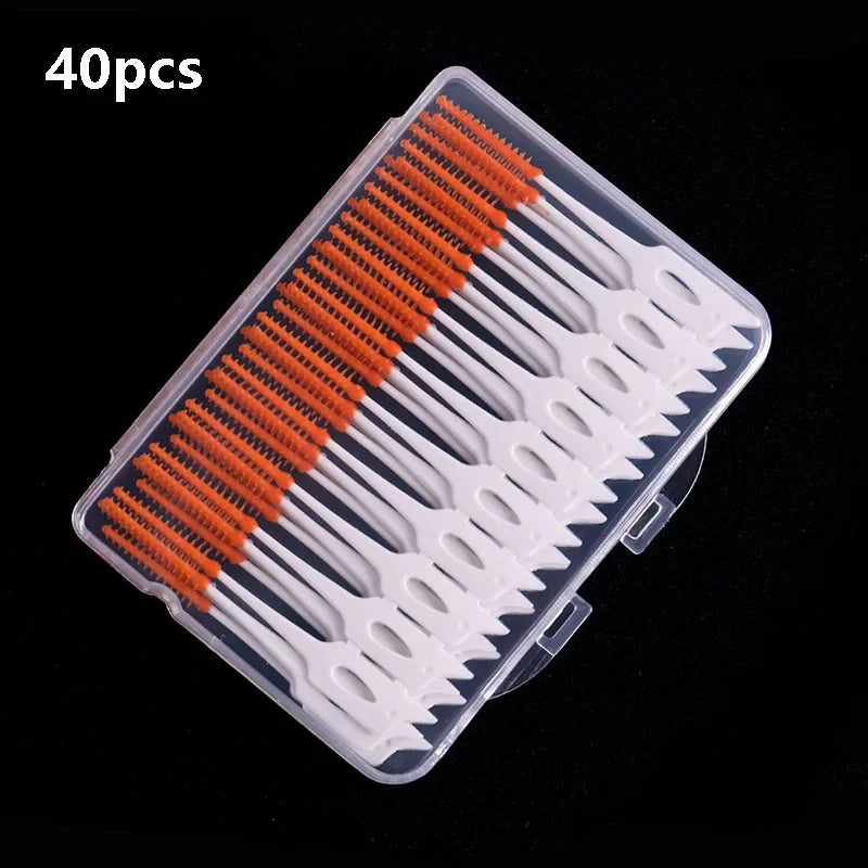 40/120pcs escova interdental de silicone macio escova interdental adaptativa escova de espaço aparelho ortodôntico escova odontologia dental