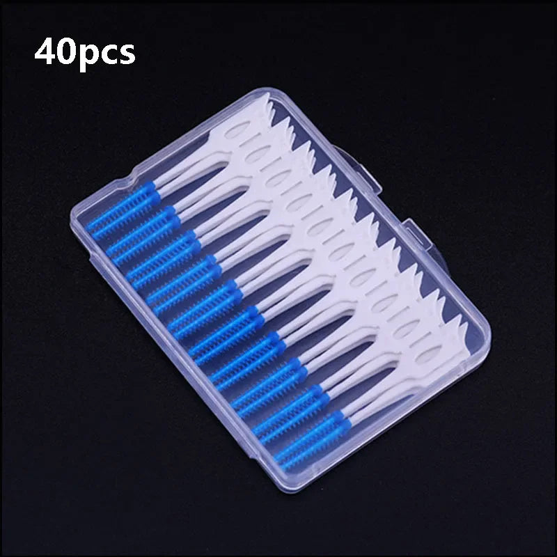 40/120pcs escova interdental de silicone macio escova interdental adaptativa escova de espaço aparelho ortodôntico escova odontologia dental