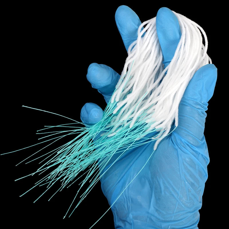 50 pçs threaders de fio dental dental dental flossers para aparelho ortodôntico ponte implante aro rosqueamento aparelho oral limpo