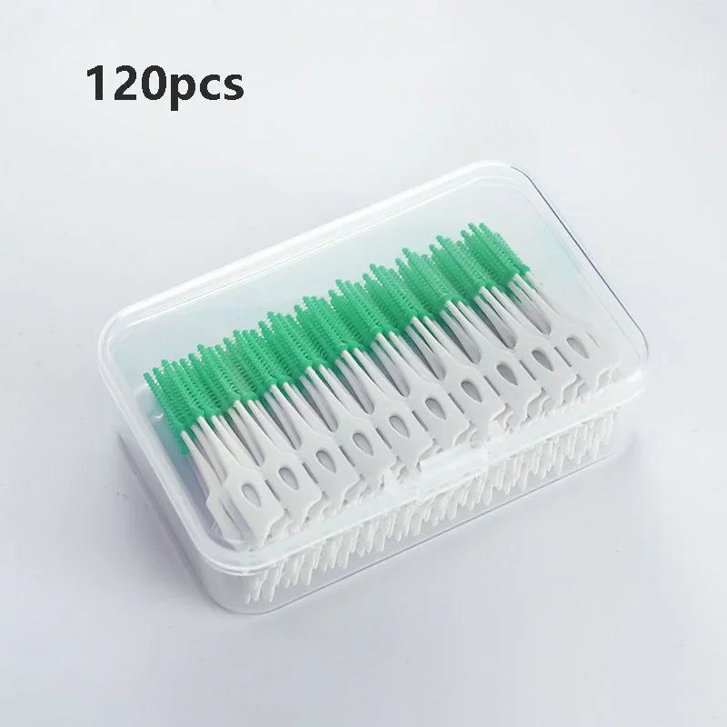 40/120pcs escova interdental de silicone macio escova interdental adaptativa escova de espaço aparelho ortodôntico escova odontologia dental