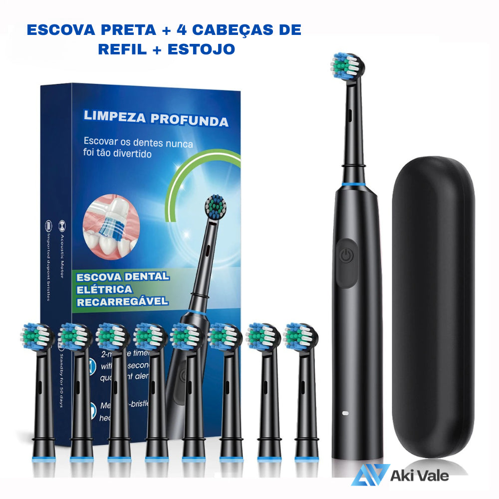 Escova dental Elétrica Rotatória - Aki Vale (8 Refis)