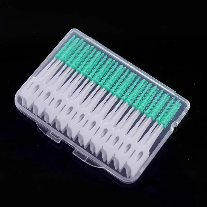 40/120pcs escova interdental de silicone macio escova interdental adaptativa escova de espaço aparelho ortodôntico escova odontologia dental