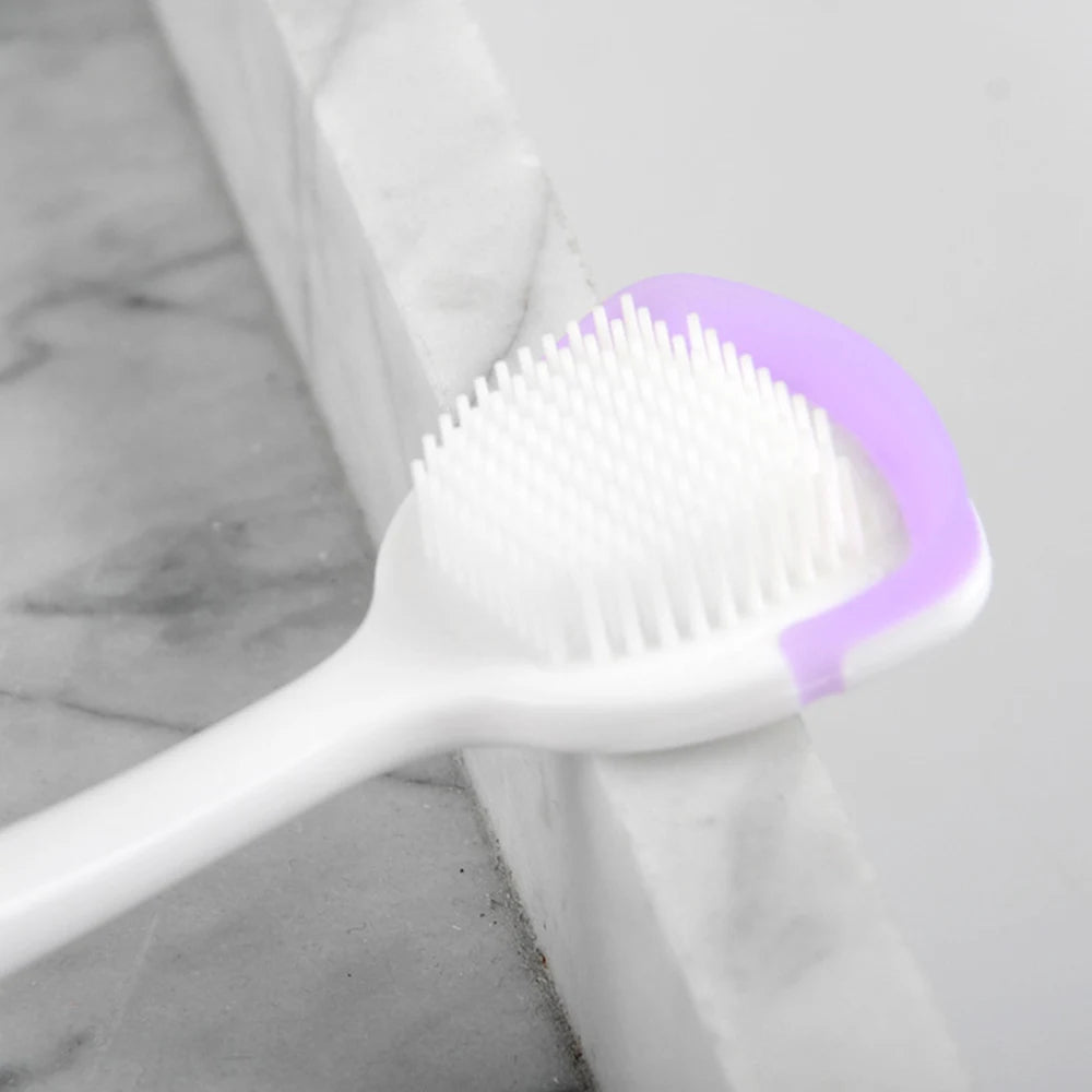Limpador de língua de silicone macio para adulto ferramenta de limpeza de língua dupla face reutilizável raspador de língua escova ferramenta de cuidados de higiene oral